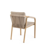 Set 4 scaune gradina, terasa aluminiu maro textil bej Kalimera 55x62x79h