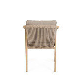 Set 4 scaune gradina, terasa aluminiu maro textil bej Kalimera 55x62x79h