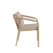 Set 4 scaune gradina, terasa aluminiu maro textil bej Kalimera 55x62x79h