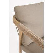 Set 4 scaune gradina, terasa aluminiu maro textil bej Kalimera 55x62x79h