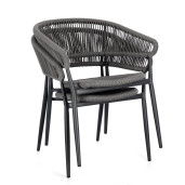 Set 4 scaune gri Algaida 62x64x76 cm