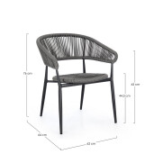 Set 4 scaune gri Algaida 62x64x76 cm