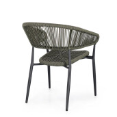 Set 4 scaune gri antracit verde Algaida 62x64x76 cm