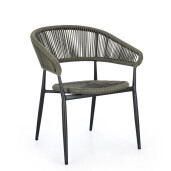 Set 4 scaune gri antracit verde Algaida 62x64x76 cm