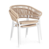 Set 4 scaune alb natur Algaida 62x64x76 cm