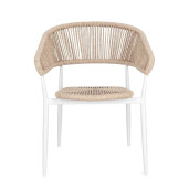 Set 4 scaune alb natur Algaida 62x64x76 cm