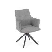 Set 2 fotolii rotative aluminiu gri charcoal textil gri Skagen 61x62x90h