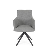 Set 2 fotolii rotative aluminiu gri charcoal textil gri Skagen 61x62x90h