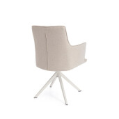 Set 2 fotolii rotative aluminiu alb charcoal textil bej Skagen 61x62x90h