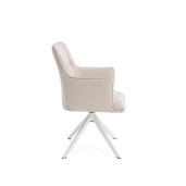 Set 2 fotolii rotative aluminiu alb charcoal textil bej Skagen 61x62x90h