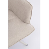 Set 2 fotolii rotative aluminiu alb charcoal textil bej Skagen 61x62x90h