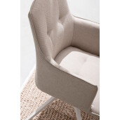 Set 2 fotolii rotative aluminiu alb charcoal textil bej Skagen 61x62x90h