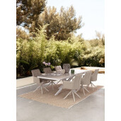 Set 2 fotolii rotative aluminiu alb charcoal textil bej Skagen 61x62x90h