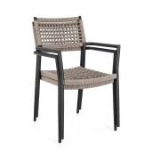 Set 4 scaune gri antracit bej Caleta 56x60x86 cm