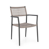 Set 4 scaune gri antracit bej Caleta 56x60x86 cm