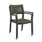 Set 4 scaune gri antracit verde Caleta 56x60x86 cm