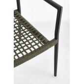 Set 4 scaune gri antracit verde Caleta 56x60x86 cm