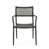 Set 4 scaune gri antracit verde Caleta 56x60x86 cm