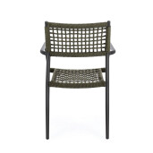 Set 4 scaune gri antracit verde Caleta 56x60x86 cm