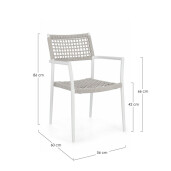 Set 4 scaune alb gri Caleta 56x60x86 cm