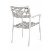 Set 4 scaune alb gri Caleta 56x60x86 cm