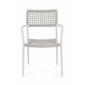 Set 4 scaune alb gri Caleta 56x60x86 cm