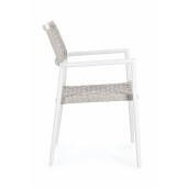 Set 4 scaune alb gri Caleta 56x60x86 cm