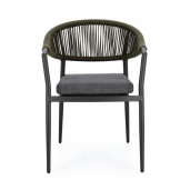 Set 4 scaune gri antracit verde Millor 57x61x78 cm