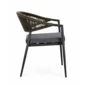 Set 4 scaune gri antracit verde Millor 57x61x78 cm