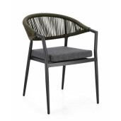 Set 4 scaune gri antracit verde Millor 57x61x78 cm