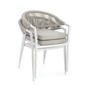 Set 4 scaune alb bej Millor 57x61x78 cm