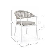 Set 4 scaune alb bej Millor 57x61x78 cm