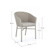 Set 4 scaune bej Margalida 57x61x80 cm