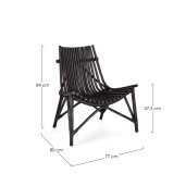 Set 2 fotolii ratan negru Menendez 77x80x84 cm
