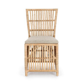 Scaun ratan natur perna bej Elvas 58x59x92 cm