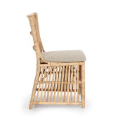 Scaun ratan natur perna bej Elvas 58x59x92 cm