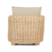 Fotoliu ratan natur textil crem Cadice 78x90x63.5 cm