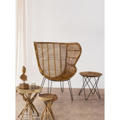 Masuta cafea blat lemn natur Solidad 35x35x50 cm