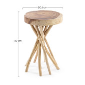 Masuta cafea blat lemn natur Solidad 35x35x50 cm