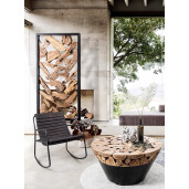 Masuta lemn natur otel negru Grenada 90x45 cm