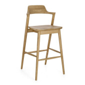 Scaun bar lemn maro Amery 52x58x107h