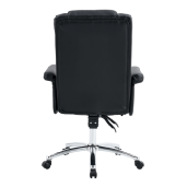 Scaun birou suport picioare piele ecologica neagra Rodik 66x64x106-116 cm