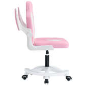 Scaun birou piele ecologica alba roz Odelia 59x53x87-97 cm