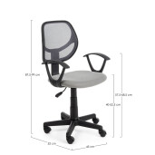 Scaun birou negru gri Ella 45x52x99 cm