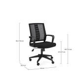 Scaun birou negru Roman 62x55.5x93.5/103 cm