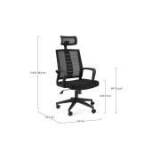Scaun birou negru Roman 62x55.5x114.5/124.5 cm