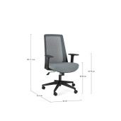 Scaun birou negru gri Wesley 62x61.5x101/111 cm