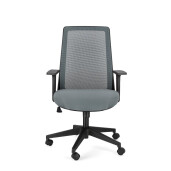 Scaun birou negru gri Wesley 62x61.5x101/111 cm