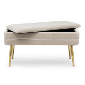 Banca tapiterie velur bej Pavlina 79.5x37.5x42 cm