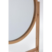 Scara decorativa lemn natur cu oglinda 170h x 43 cm